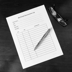 Real Estate Communication Log Sheet, PDF File, Printable, Instant Download, Realtor, Real Estate Agent