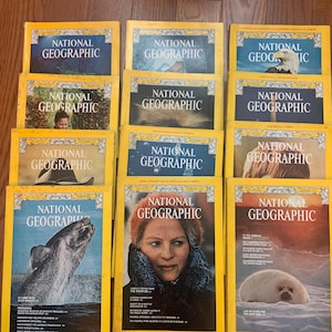 Vintage National Geographic Magazine Collection 1976 Jan-Dec. REDUCED