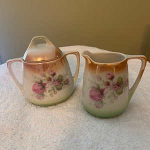 Lustreware German Creamer and Sugar Set