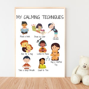 Calming Corner, Calm down Corner, Calming Strategies, Coping Skills Poster, Educational Posters, Classroom posters Mental Health printable