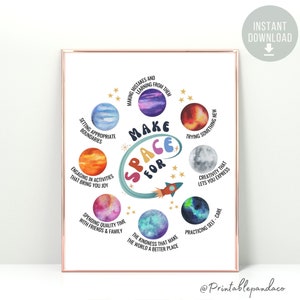 Make Space Poster, Therapy Office Decor, Things to Remember, Growth Mindset, Calming Corner, School Counselor Psychologist Therapy tools CBT