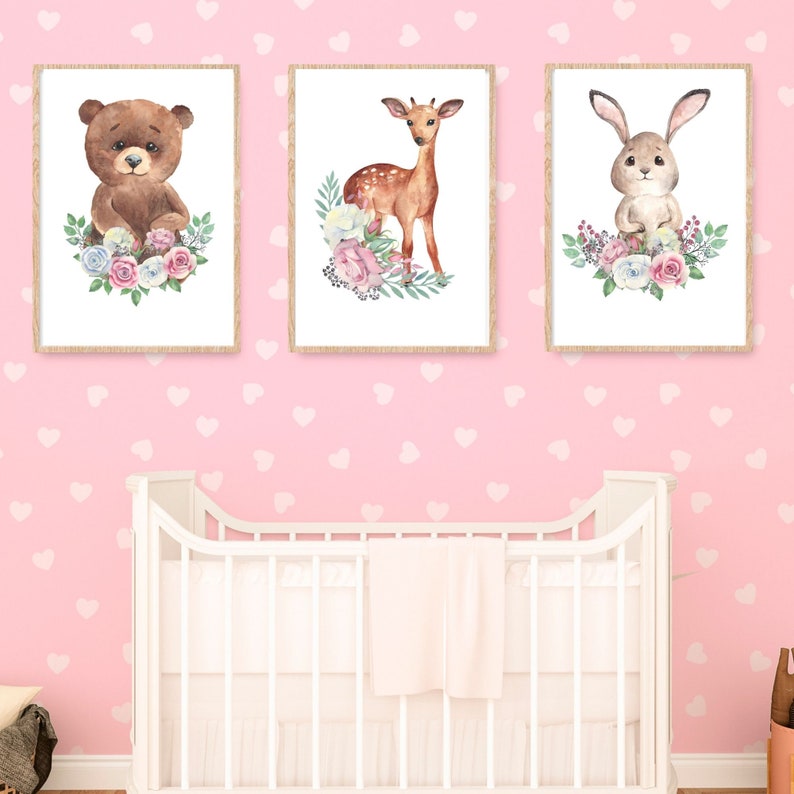 Forest Animals Nursery Prints Set of 6 Printable Woodland Etsy