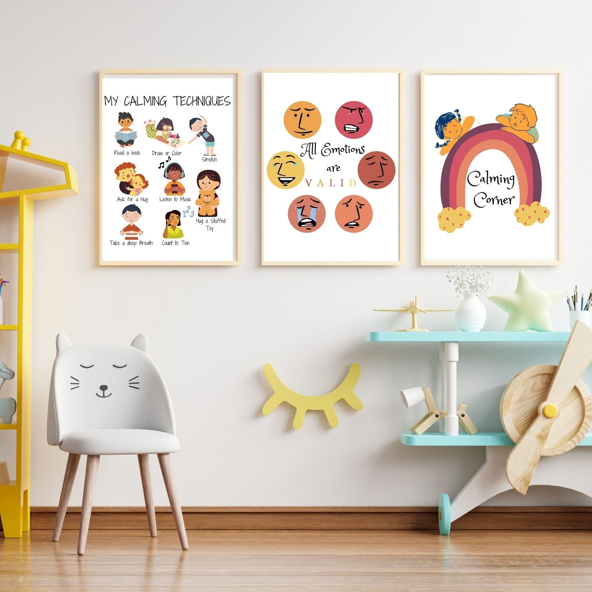 Printable Calming Techniques for Kids, Set of 3 Prints, Calm Corner ...