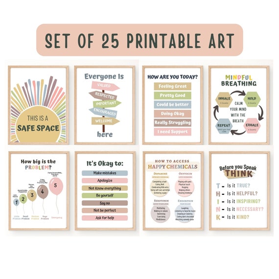 Therapy Office Decor Set of 25 Calm Corner Bundle School Etsy