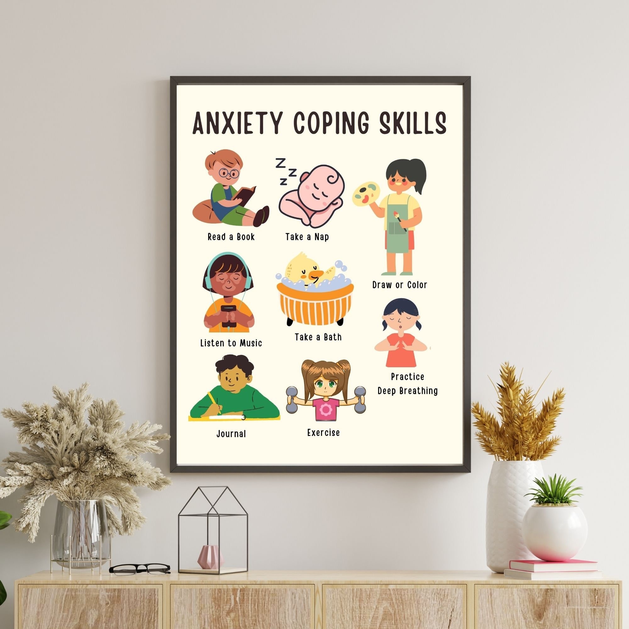 Anxiety Coping Skills, Anxiety Relief, Therapy Poster Psychologist