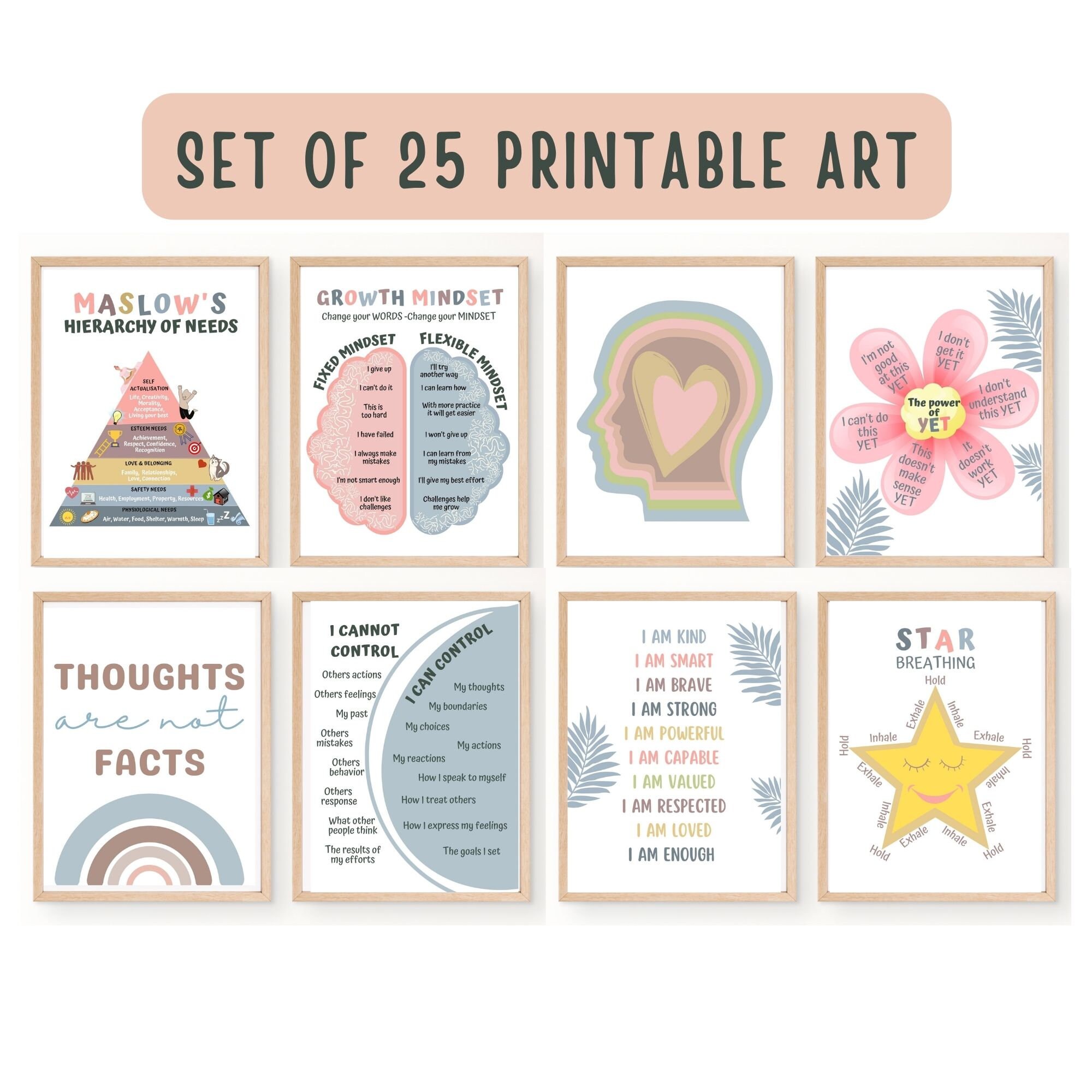 Therapy Office Decor Set of 25 Calm Corner Bundle, School Psychologist ...