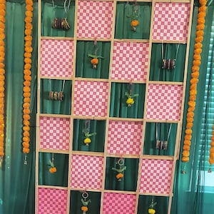 Set of 3 Cardstock Backdrop, Seemantham, Housewarming Backdrop, Indian decor, Gruhapravesam decor, Pooja decor, Ganesha Backdrop