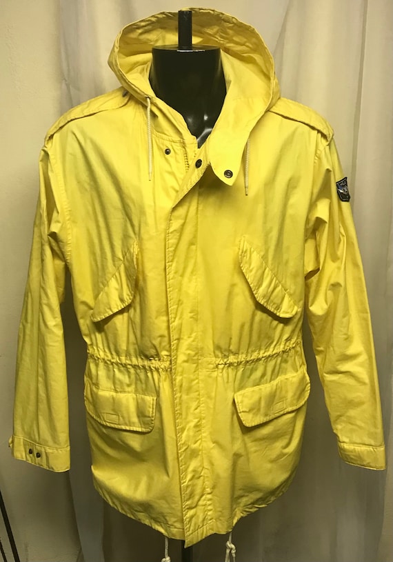 Vintage Polo Ralph Waxed Cotton Rain Jacket-Yellow - image 1