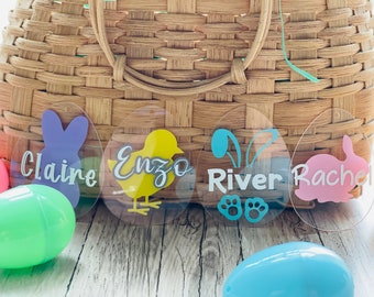 Easter Basket Tags Personalized, Easter Name Tags, Easter bunny name tags, Easter Basket Decor, Personalized Easter Basket Tag