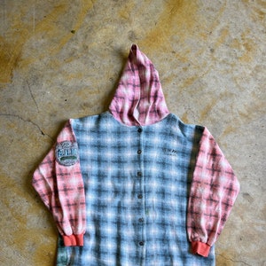90s flannel hoodie top