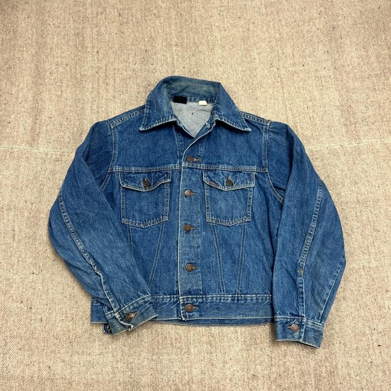 Vintage Sears Roebucks Denim Jacket Mens Small Blue 1960s Hand