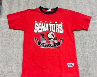 Vintage Ottawa Senators shirt heren groot rood jaren 90 NHL