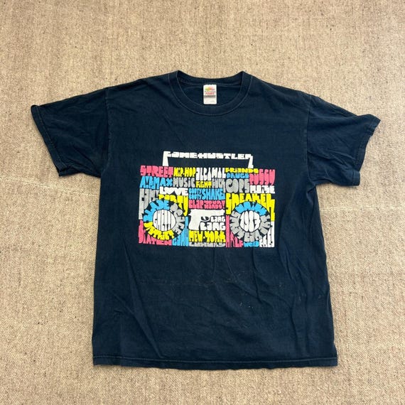Vintage Fame Hustler Shirt Mens Large Black 2000s Pop Culture New York