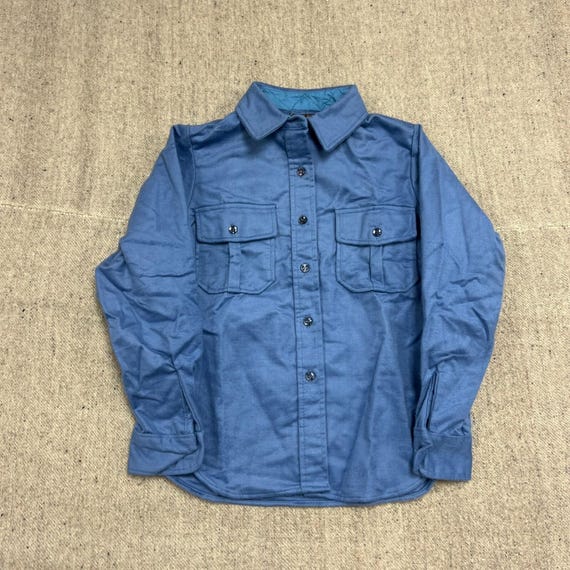 Eddie Bauer, Vintage Eddie Bauer Chamois Button Up Shirt Mens Small Blue 1980s Deadstock