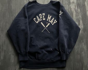 Vintage Cape May Champion Reverse Weave Sweatshirt Men's XXL Blue 1980s