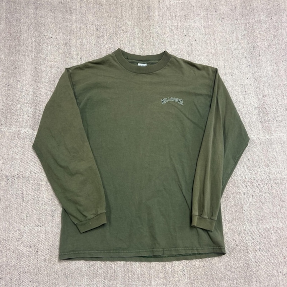Billabong, Vintage Billabong Shirt Mens Large Green 1990s Long Sleeve Faded Surf