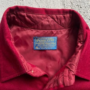Vintage Pendleton Wool Shirt Men Large Red 1970s Board Shirt Flannel image 3
