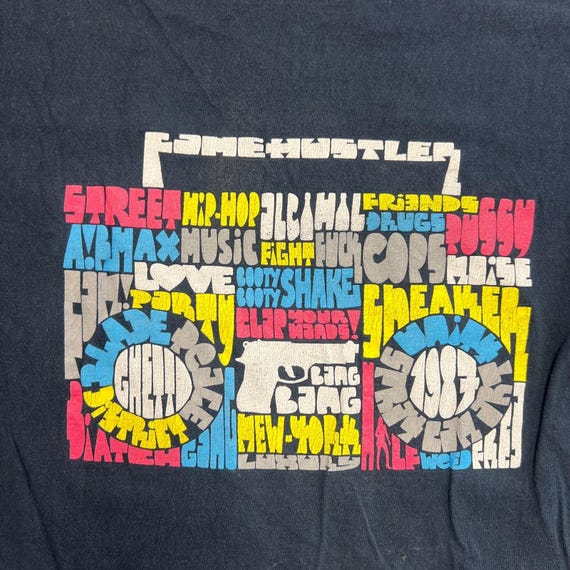 Vintage Fame Hustler Shirt Mens Large Black 2000s Pop Culture New York View 2