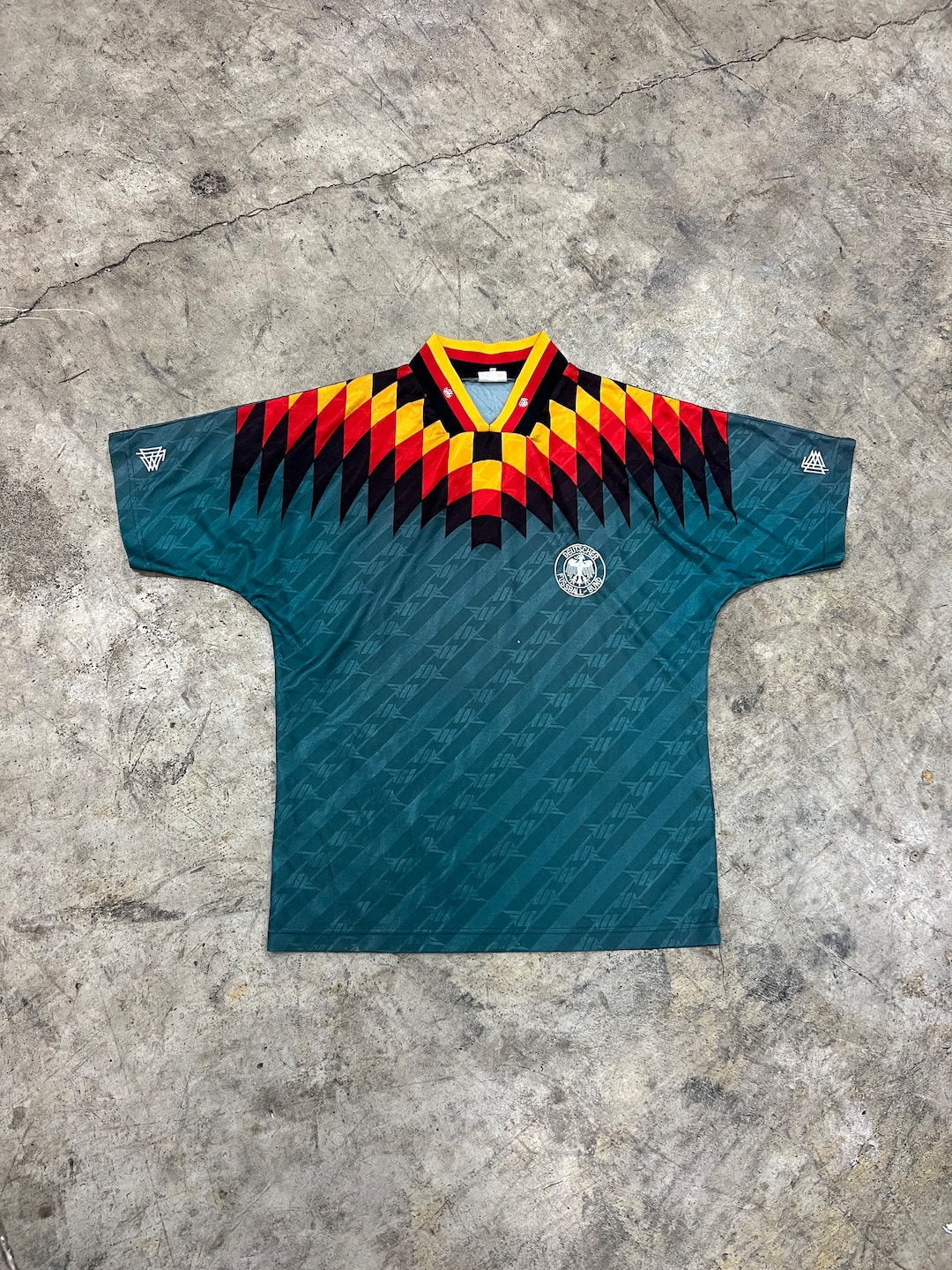 vintage-german-soccer-jersey-large-1996-green-etsy