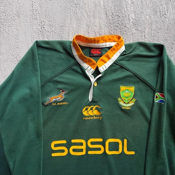 Vintage Canterbury South Africa Rugby Jersey XXL Gree… - Gem