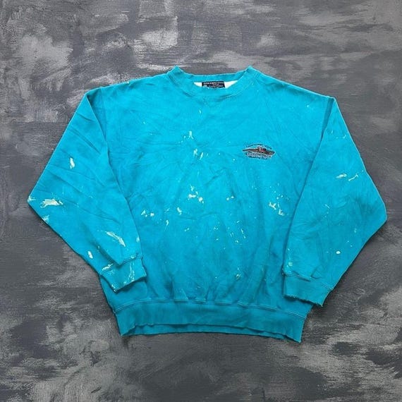 Abercrombie & Fitch, Vintage Abercrombie & Fitch Sweatshirt Mens XL Blue 1990s Adirondack Distressed