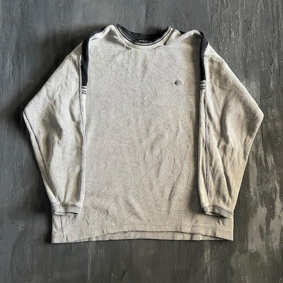 Quiksilver, Vintage Quiksilver Sweater Men's XL Gray 1990s Ribbed Striped
