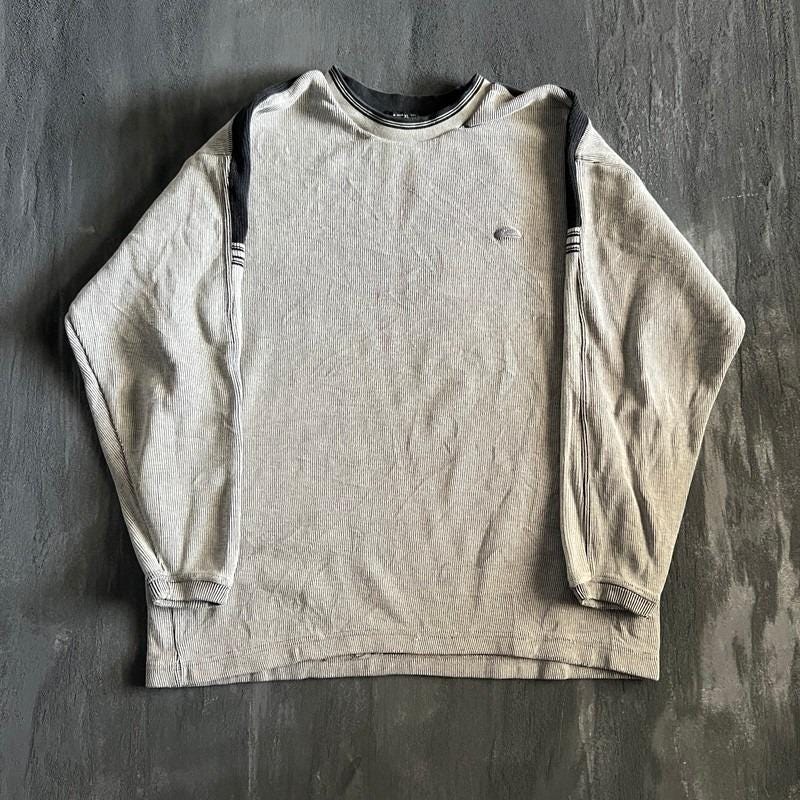 Quiksilver, Vintage Quiksilver Sweater Men's XL Gray 1990s Ribbed Striped