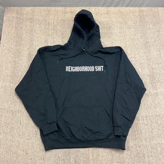 Neighborhood, Neighborhood Sh*t Hoodie Mens Large Black Boston Hardcore Punk