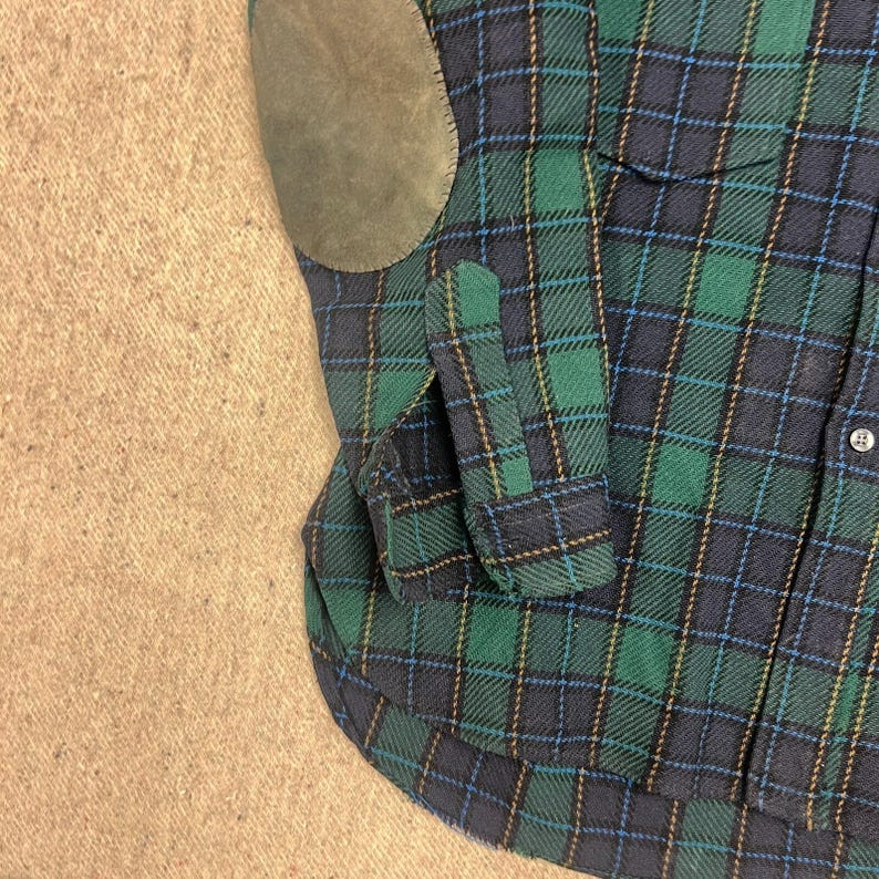 Vintage Pendleton Wool Flannel Shirt Mens XL Green 1960s image 4