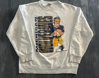 Vintage Michigan Wolverines Sweatshirt Mens Large Gray 1990s Nutmeg