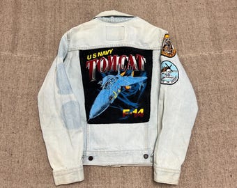 Giacca di jeans vintage Levi's 75405 da uomo, taglia L, blu, anni '90, US Air Force
