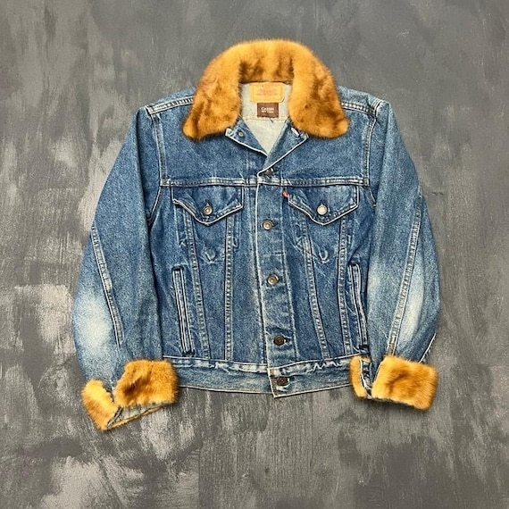 Vintage Levi's Cassin New York Denim Jacket 38 Blue 1980s Fur - Etsy