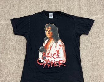 Vintage Alice Cooper Shirt Mens Medium Black 2000s Rock The Park Festival