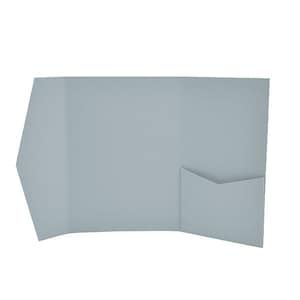 Dusty Blue Matte A7 or A7+ Tri Fold Premium Pocketfold | 100 lb | 270 gsm