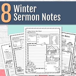 Winter Preschool Sermon Notes, Winter Bible Study Toddler, Kids Church Sermon Activity Winter Snow, Preschool Coloring Bible Verse Craft