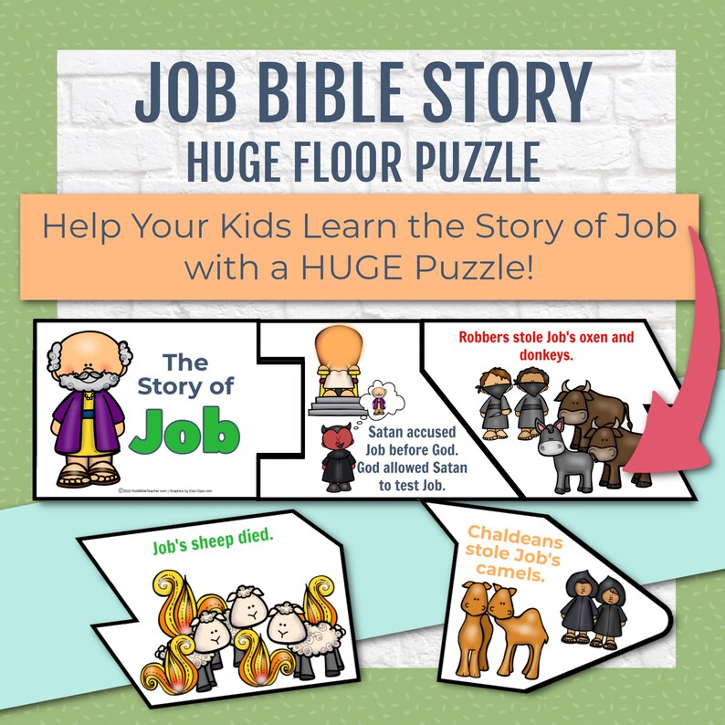 Story of Job Complete Lesson Pack, Homeschool Sunday School Teacher Resources, Bible Study Old