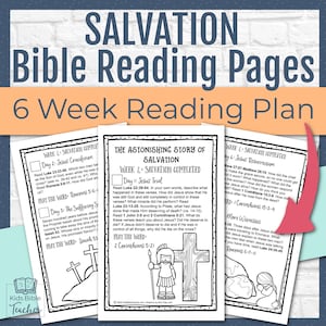 Kids Bible Study, Youth Bible Reading Plan, Printable Homeschool Religious Christian, Salvation Bible Study Guide, Elementary Sunday School