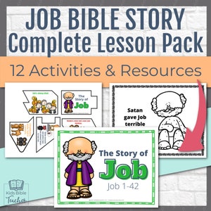 Story of Job Complete Lesson Pack, Homeschool Sunday School Teacher Resources, Bible Study Old Testament, Job Teaching Christian Bible Study