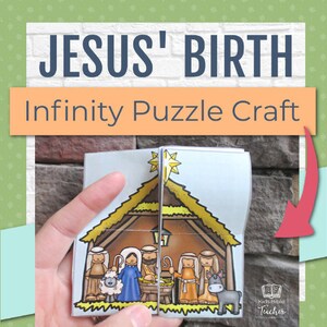 Story of Jesus Birth Bible Craft for Kids, Nativity Christmas Bible Church, Elementary Sunday School Puzzle Activity, Christian Homeschool