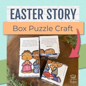 Easter Story Bible Craft, Resurrection Sunday School Activity, Easter Preschool Kids Game, Christian Homeschool Lent Elementary Teaching