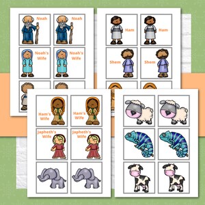Noah's Ark Matching Game, Bible Elementary Sunday School Activity ...