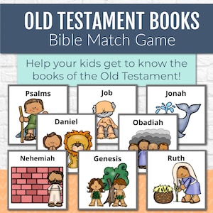 Matchingspel uit het Oude Testament, Bijbelse zondagsschoolactiviteit, Kerkpreekspel, Kinderbijbelstudie, Christelijke Thuisschoolbijbel