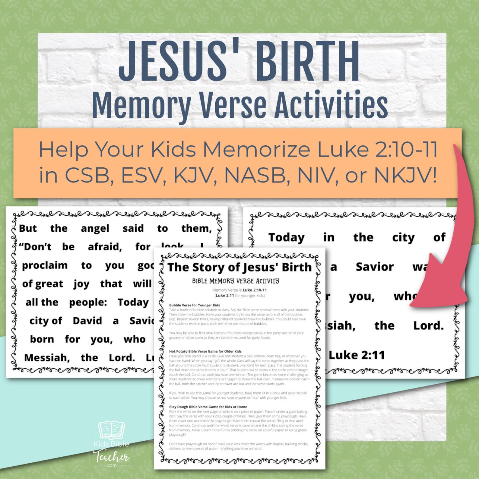 Story of Jesus Birth Bible Study for Kids Nativity Christmas Etsy