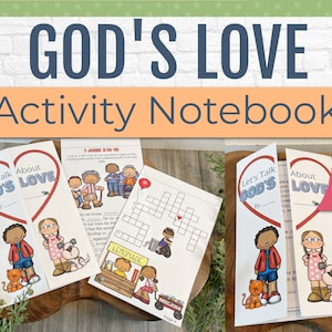 Valentine's Day Bible Craft Activity Notebook, God's Love Bible Teaching, Kid's Sunday School Craft Activity, Bible Study February Preschool