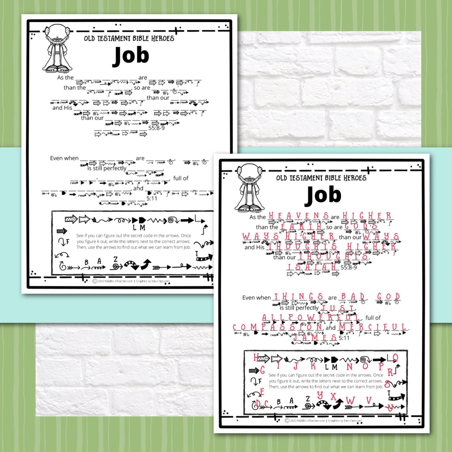 Job Activity Page, Story of Job Bible Lesson, Christian Homeschool ...