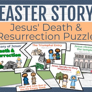 Easter Resurrection Puzzle, Bible Game for Kids Floor Puzzle, Sunday School Preschool Game, Bible Puzzle Craft, Resurrection Sunday Activity