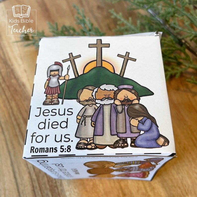 Easter Craft Bible Story Cube for Teaching Jesus Death and Resurrection