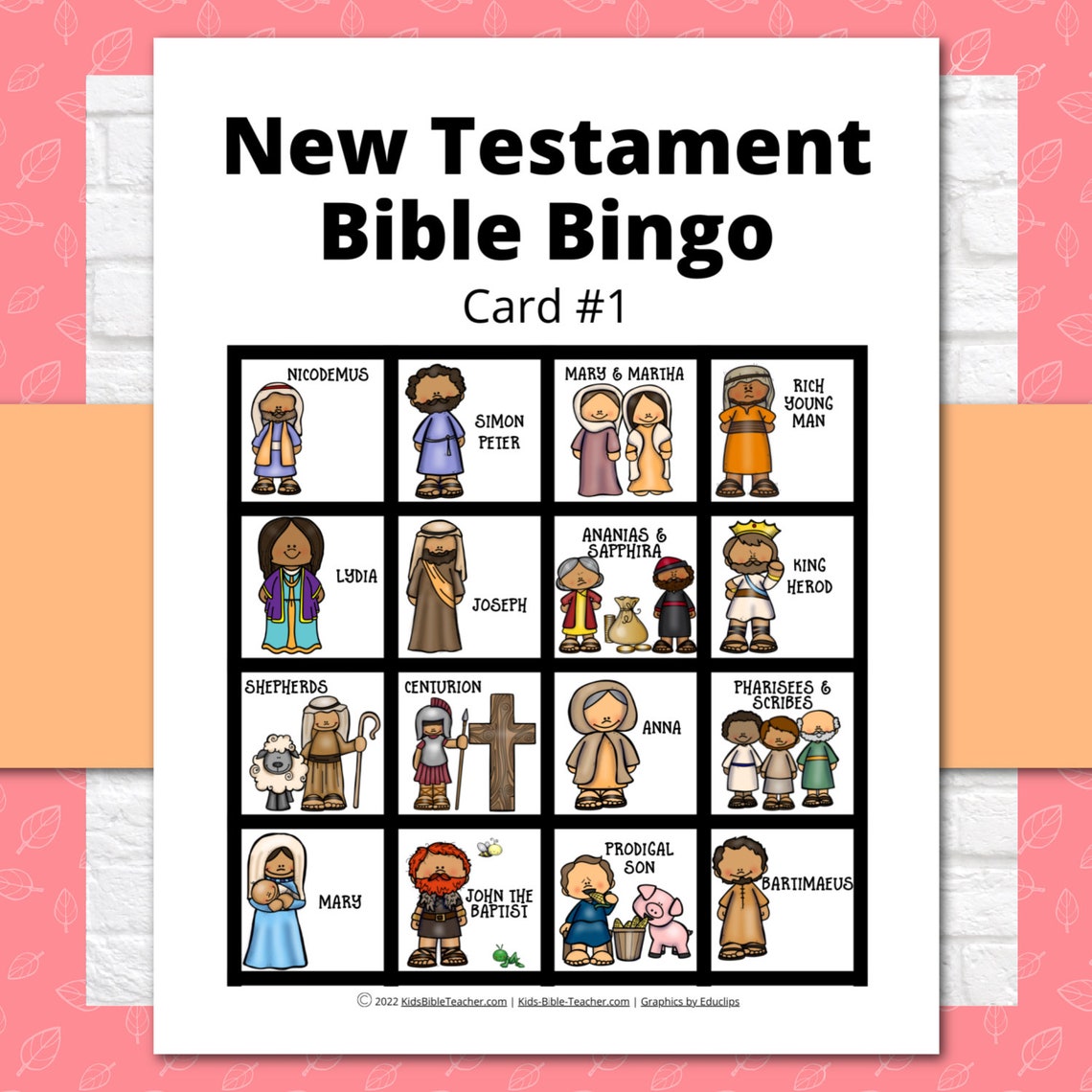 New Testament Bible Games Bingo, Bible Study Games, Bible Trivia, New