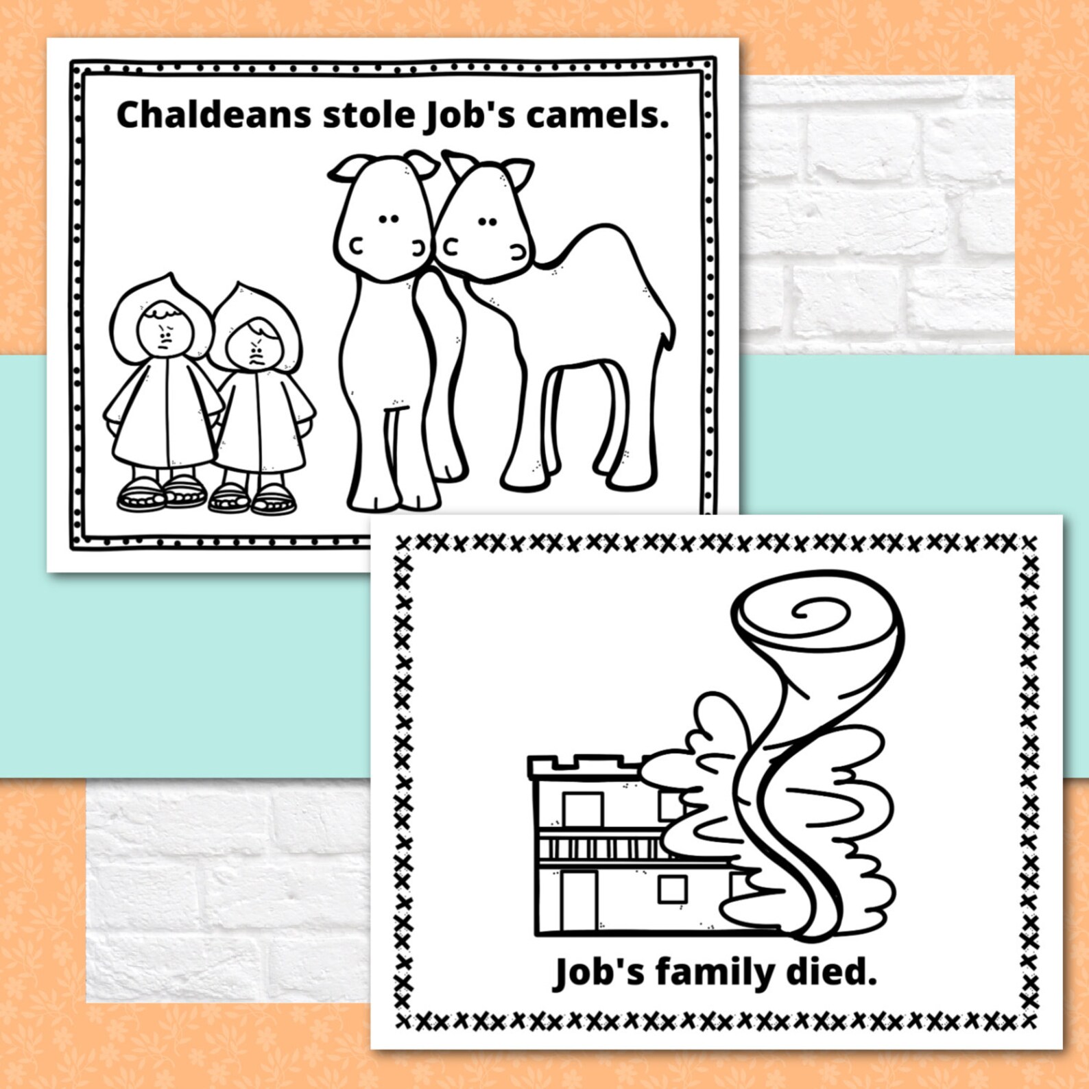 Story of Job Activity Pages Bible Preschool Sunday School Activity ...