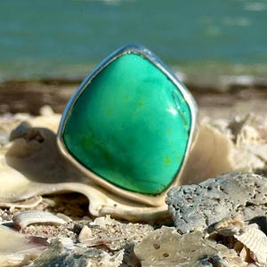 Sonoran Gold Turquoise Ring: Oxidized Sterling Silver, Southwestern Boho Style